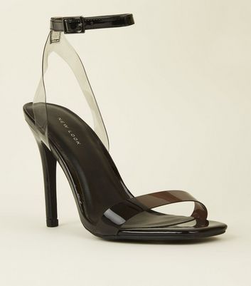 clear strap heels new look