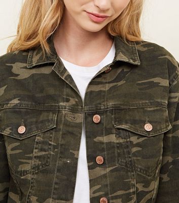 army print denim jacket