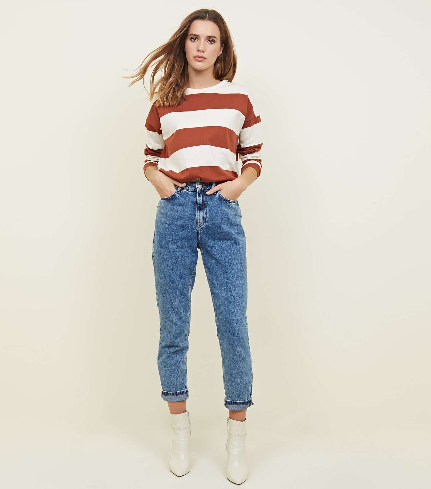 Rust Stripe Slouchy Rugby Top Image 2