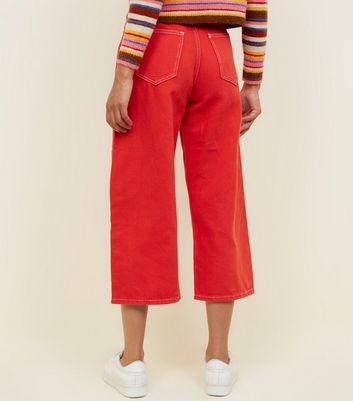 pantalon jean rouge femme