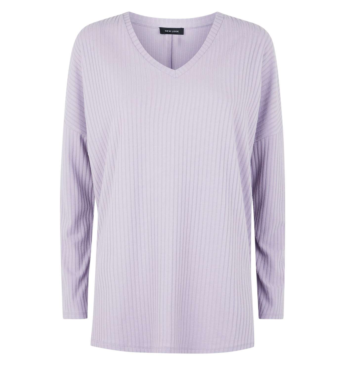 Lilac Ribbed Brushed Jersey Top Image 4