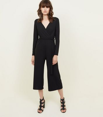 black ribbed jumpsuit new look