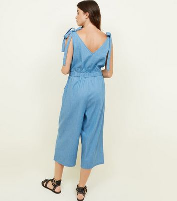 new look denim culotte jumpsuit