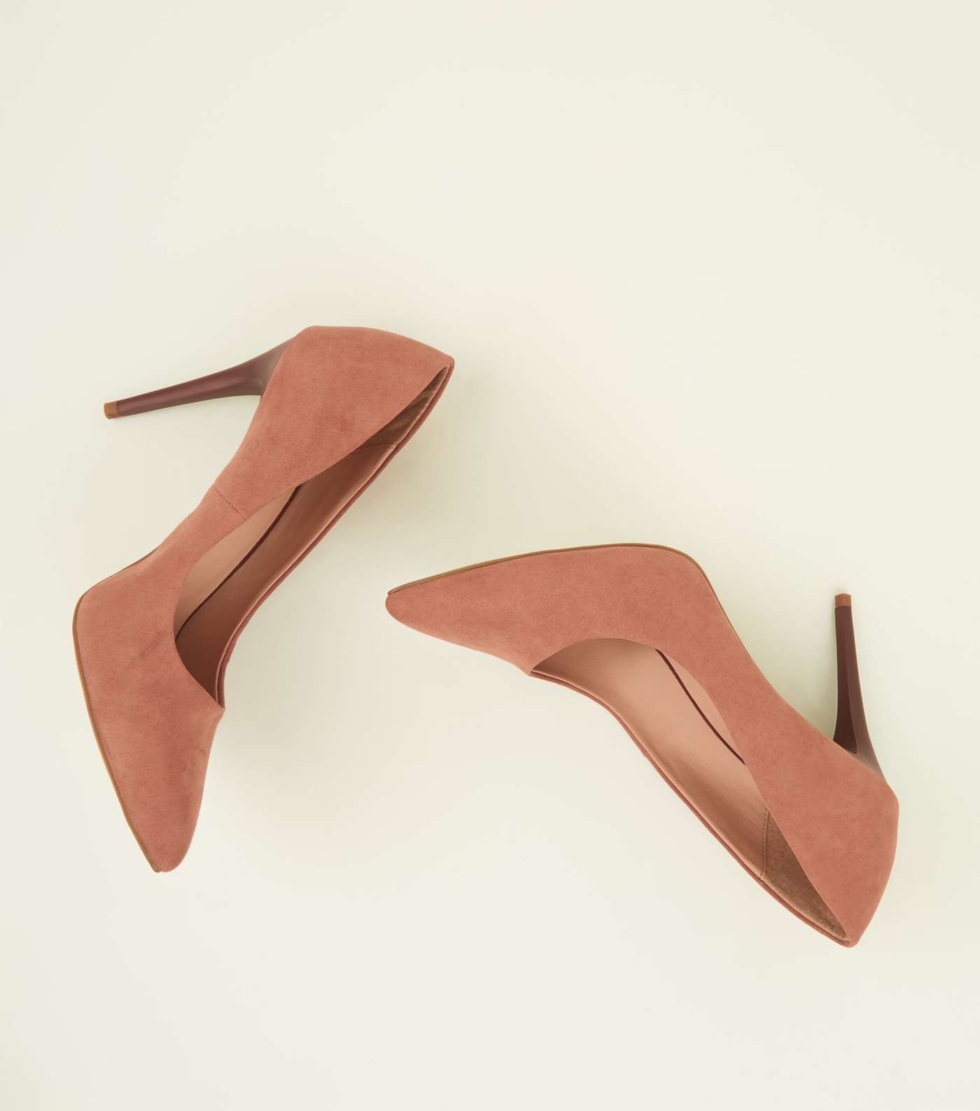 Pink Suedette Two Tone Stiletto Courts Image 4