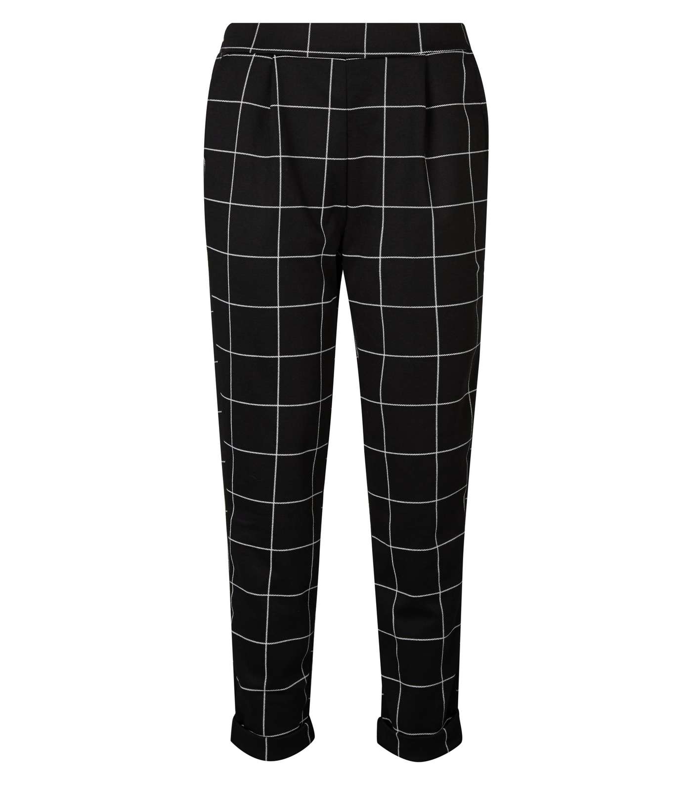 Petite Black Grid Check Trousers  Image 4
