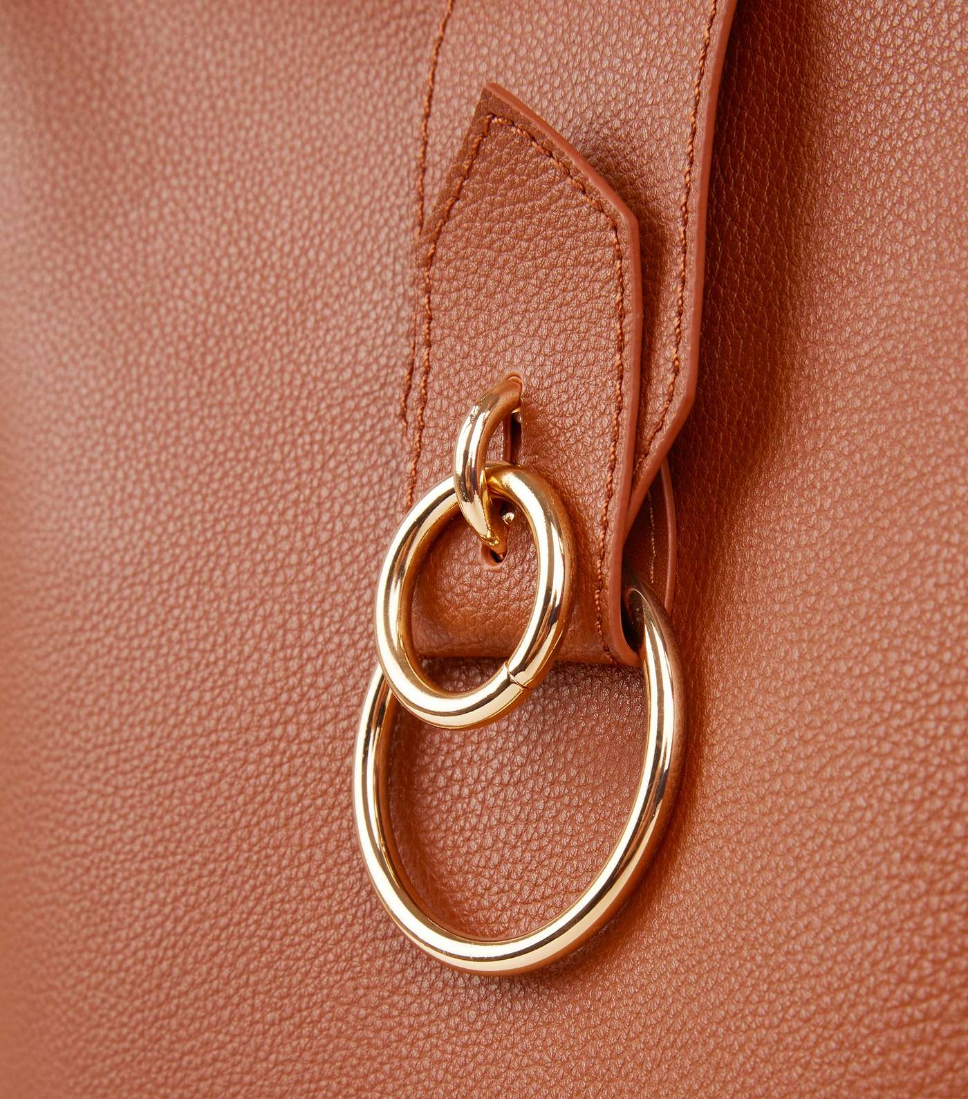 Tan Ring Front Hobo Bag  Image 4