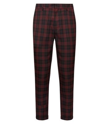 Thomas Brown Donald Trousers in Red Tartan  Trotters London
