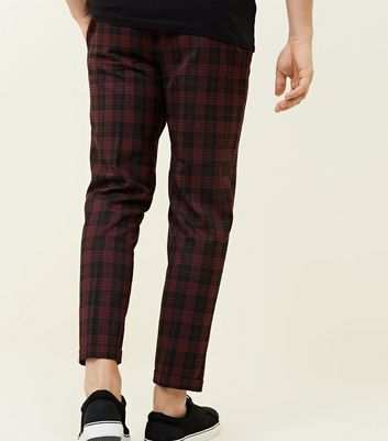 Maroon on sale checkered pants