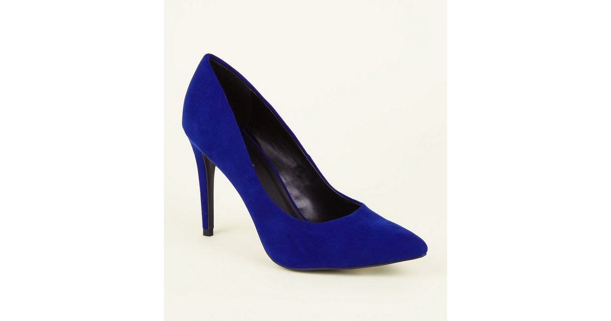 bright blue court shoes