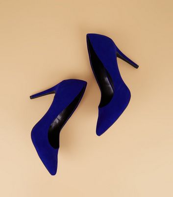 new look blue court shoes