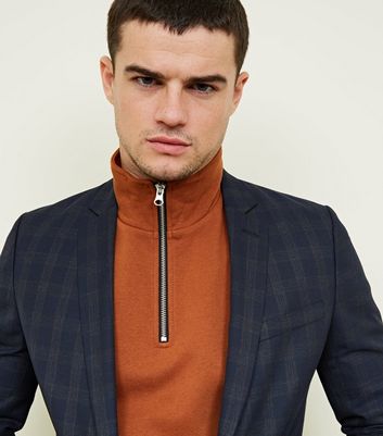 Men's Navy Check Slim Fit Blazer New Look shop for Men's Navy Check Slim Fit Blazer New Look at Shopo