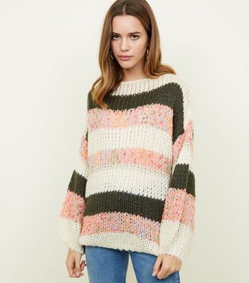 pull rose grosse maille