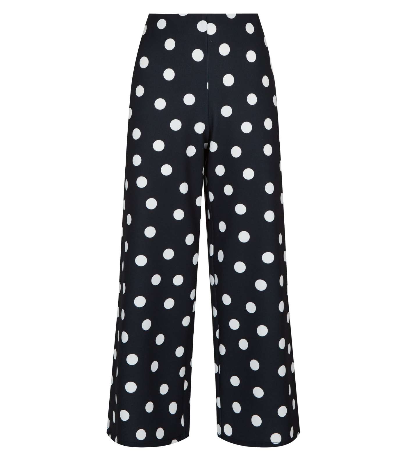 Black Polka Dot Scuba Crop Trousers Image 4