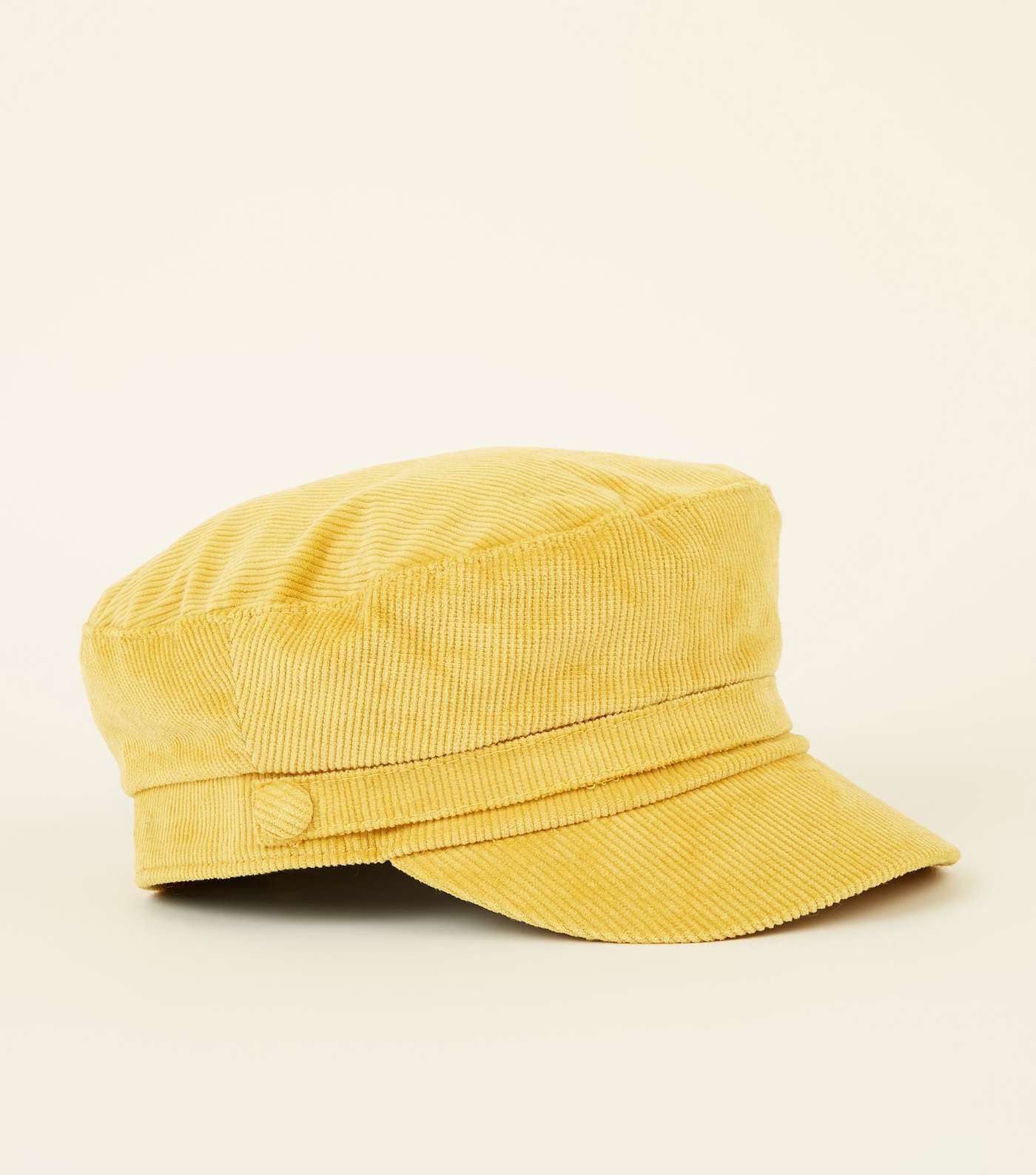 Yellow Corduroy Military Baker Boy Cap
