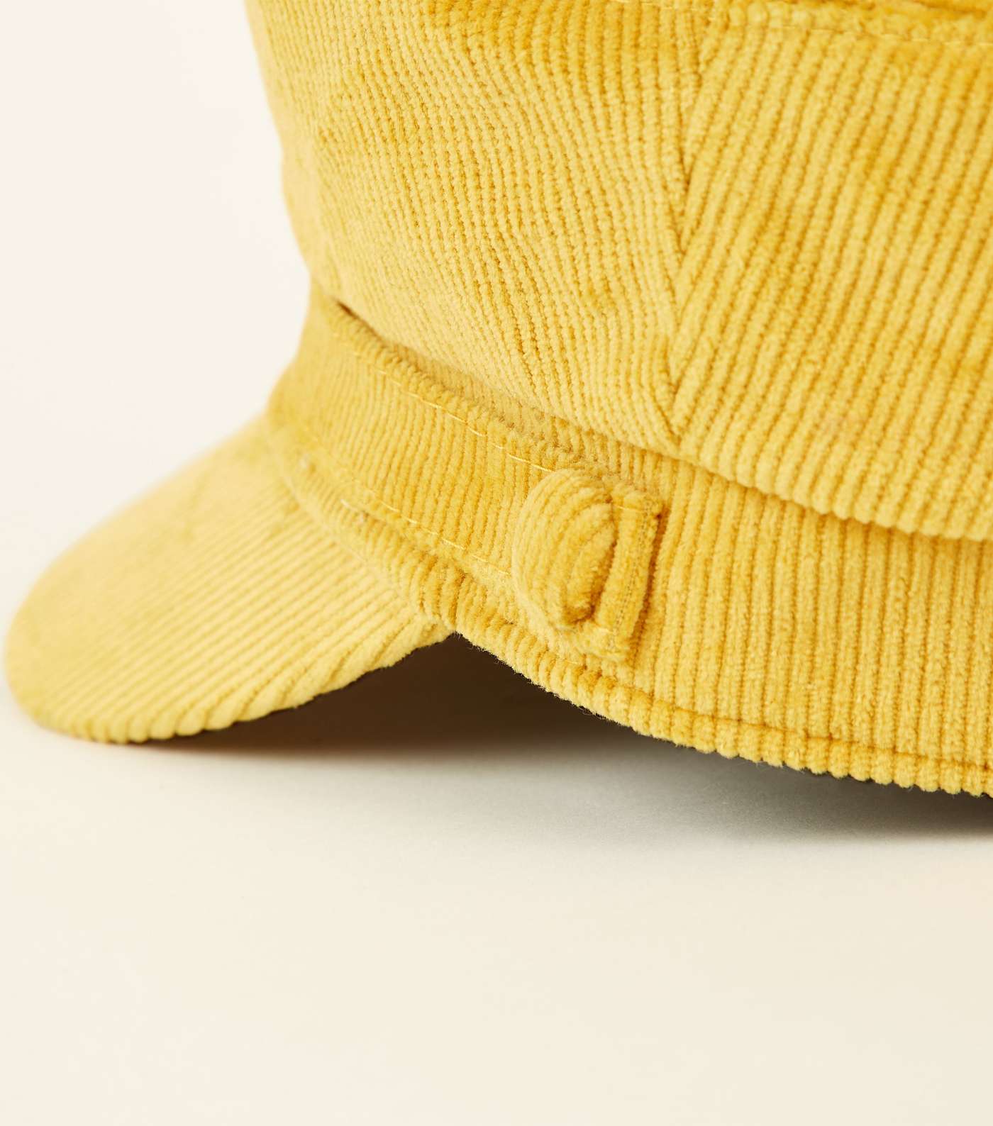 Yellow Corduroy Military Baker Boy Cap Image 3