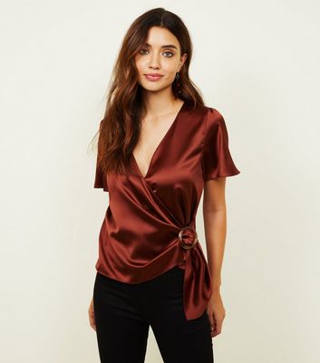 satin rust top