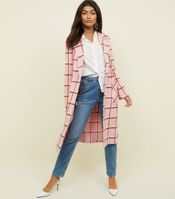 pink check coat