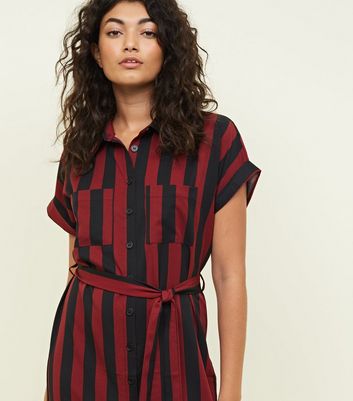 red black striped dress