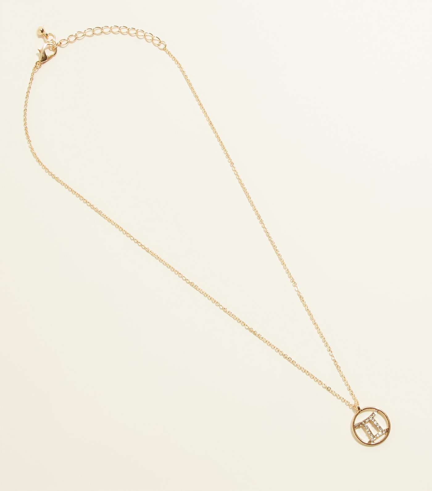 Gold Diamanté Gemini Star Sign Pendant Necklace