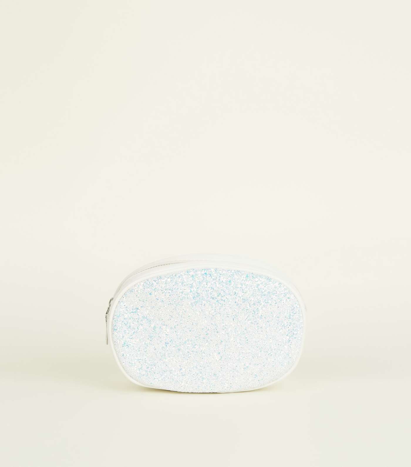 White Iridescent Glitter Round Bum Bag Image 3