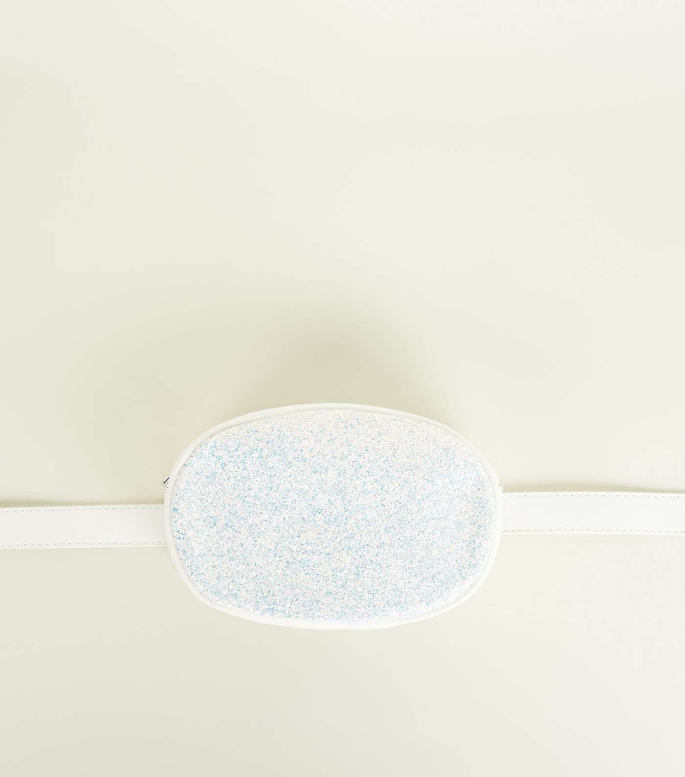 White Iridescent Glitter Round Bum Bag Image 5