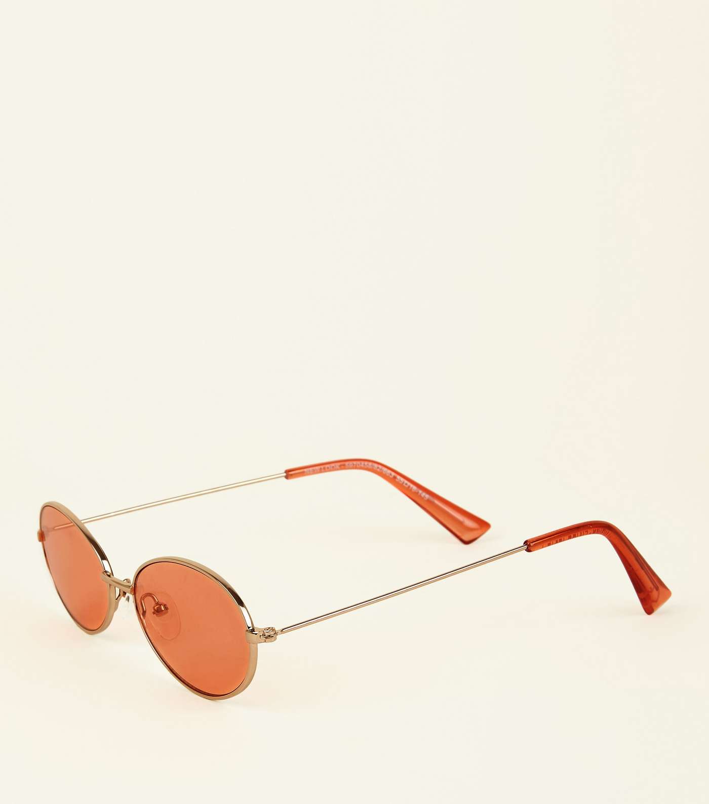 Orange Tinted Small Oval Sunglasses