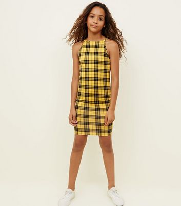 new look yellow check dress