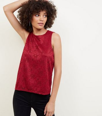 burgundy lace vest top