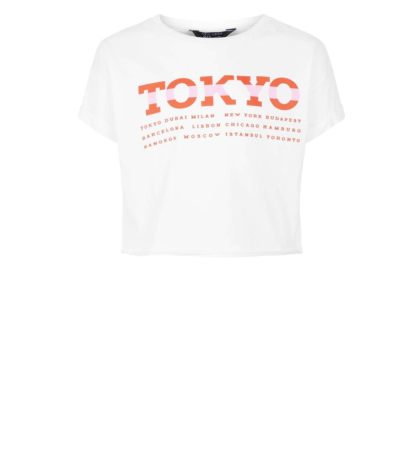 Girls White Crop Tokyo T-Shirt  Image 4