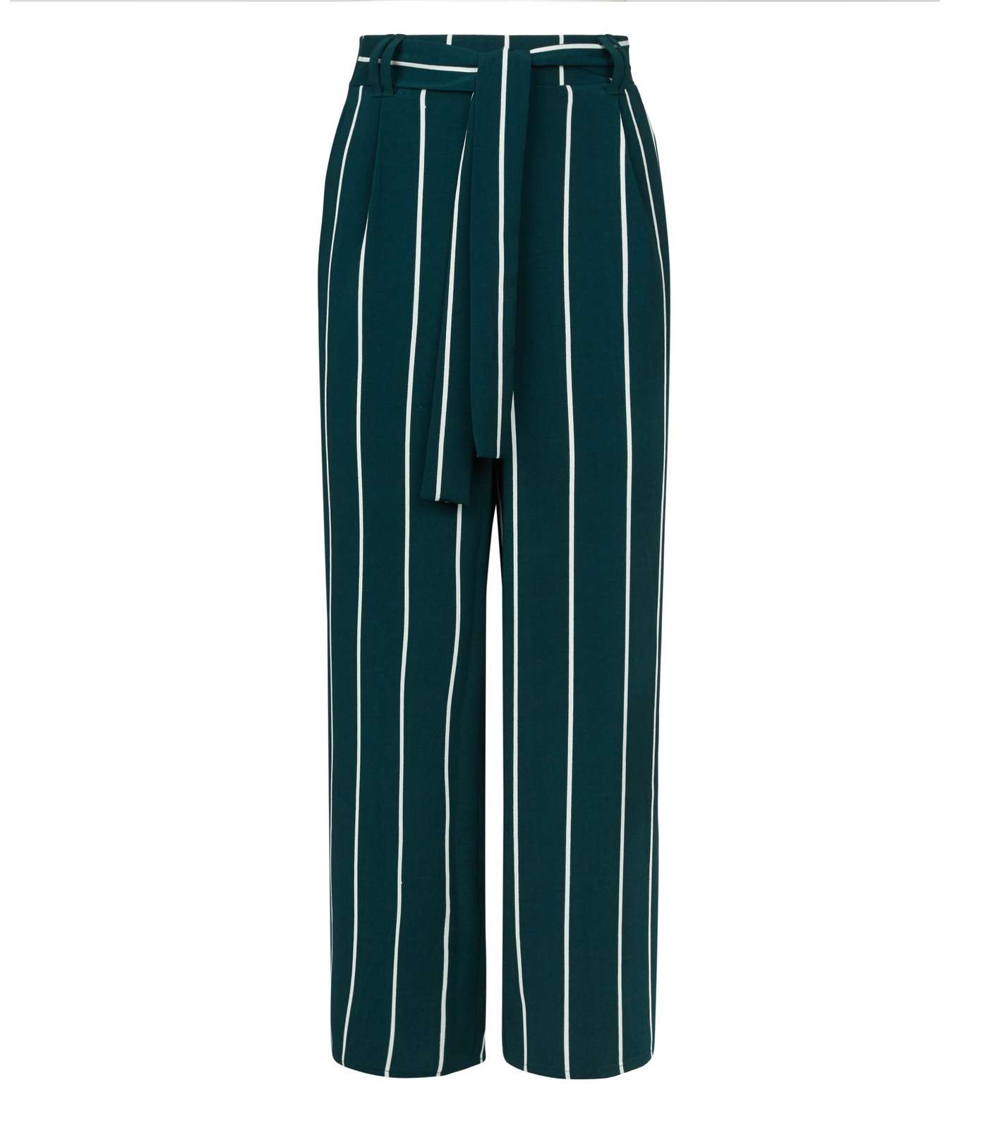 Green Stripe Tie Waist Culottes Image 4