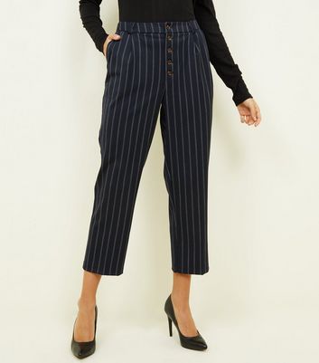 pinstripe tapered trousers women's