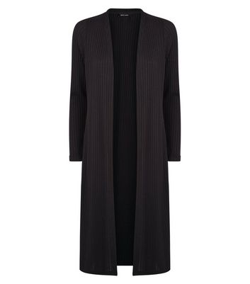 black long ribbed cardigan