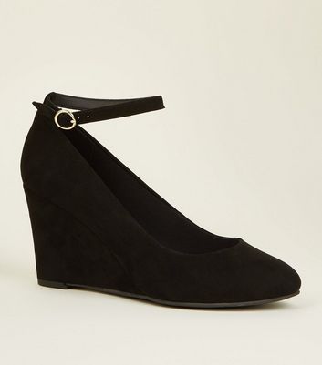 wedge court shoes with ankle strap