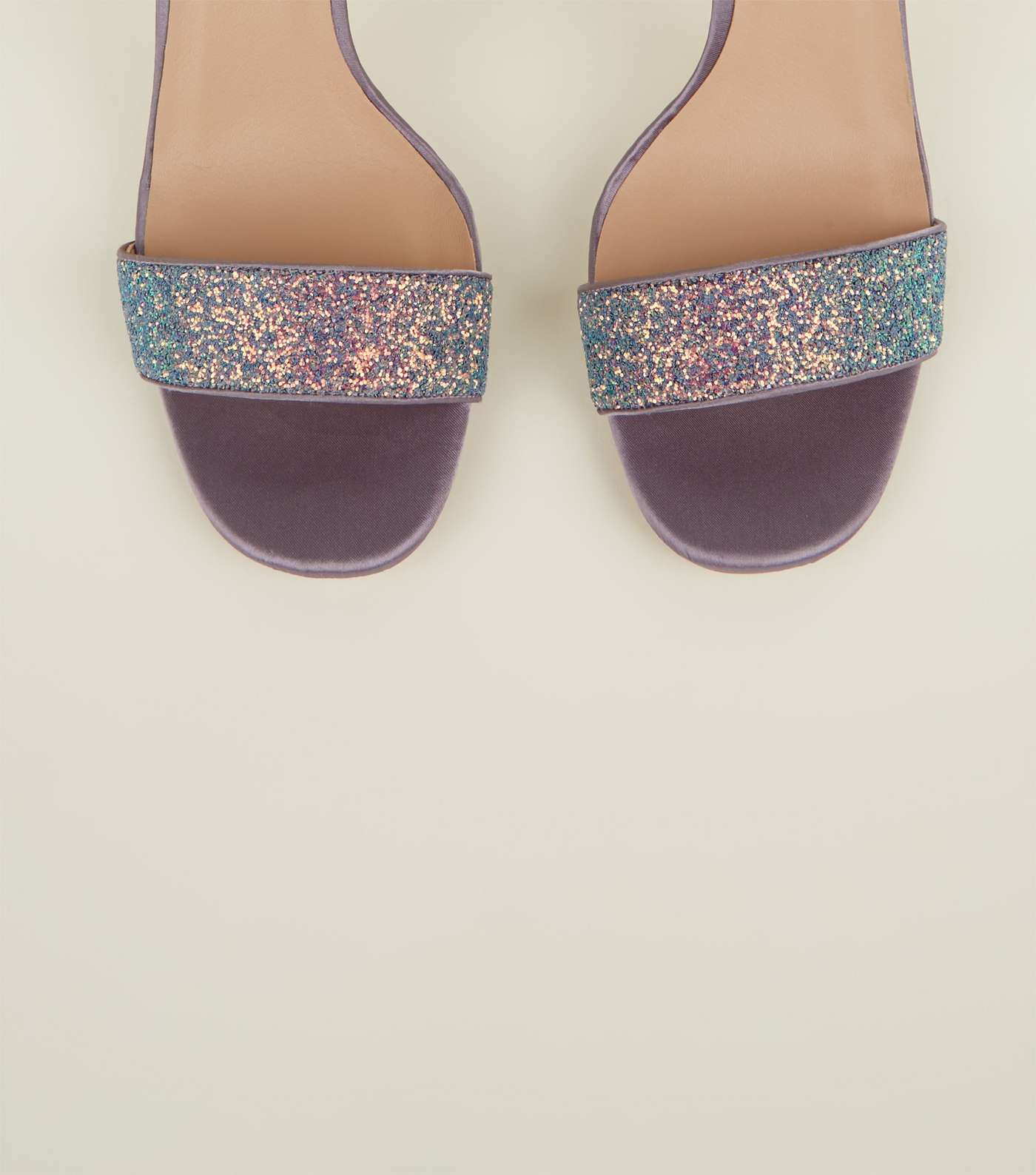 Purple Glitter Ankle Strap Stilettos Image 3