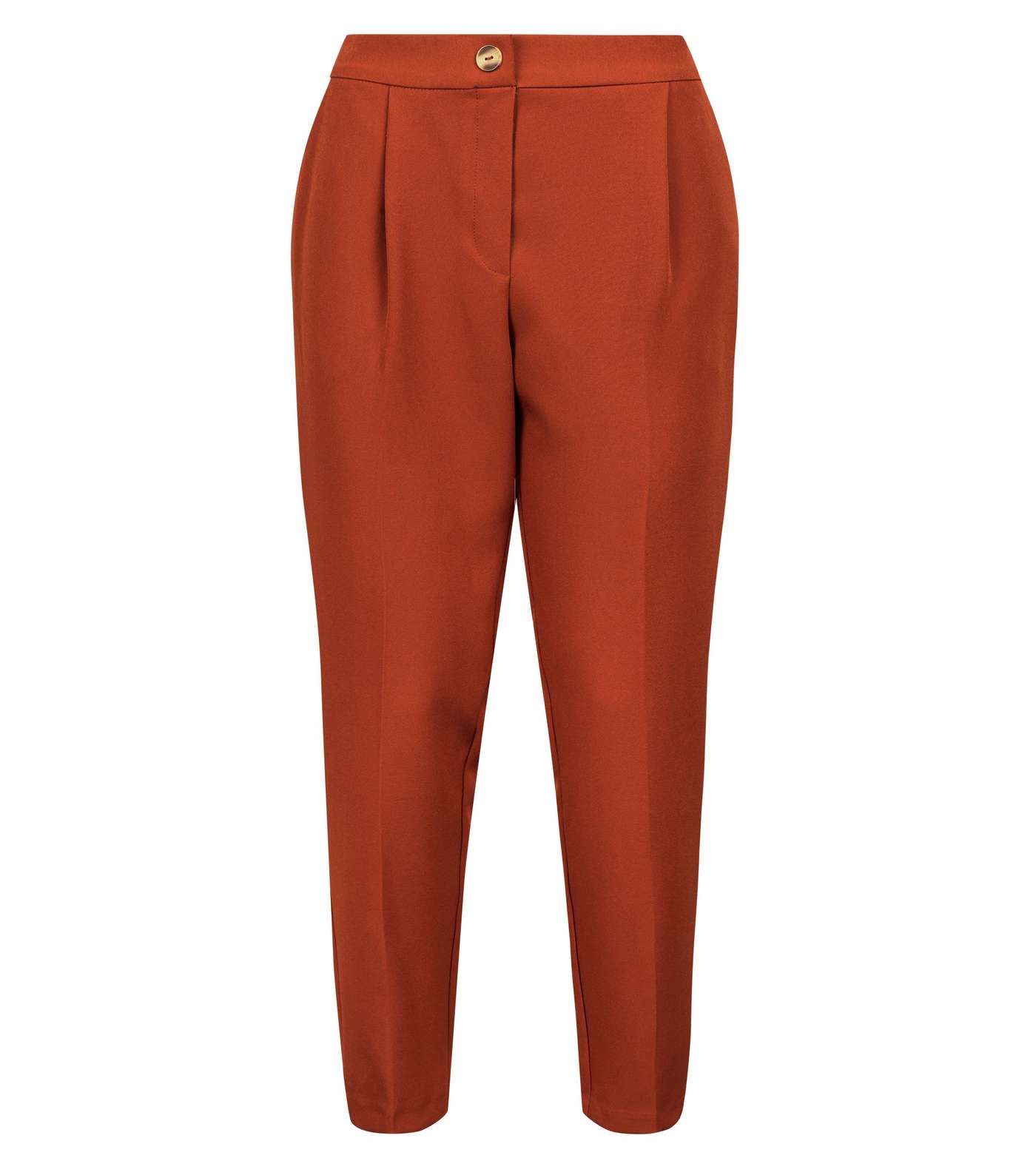 Rust Tapered Pull On Trousers Image 4