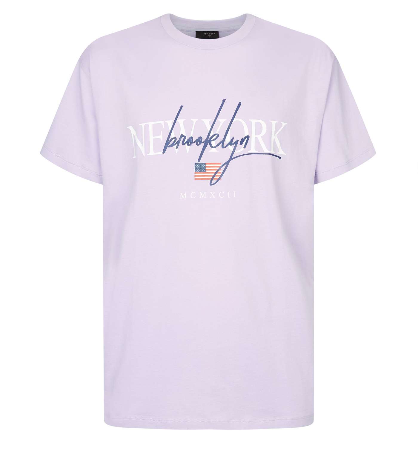Lilac New York Sketch Print Oversized  T-Shirt Image 4