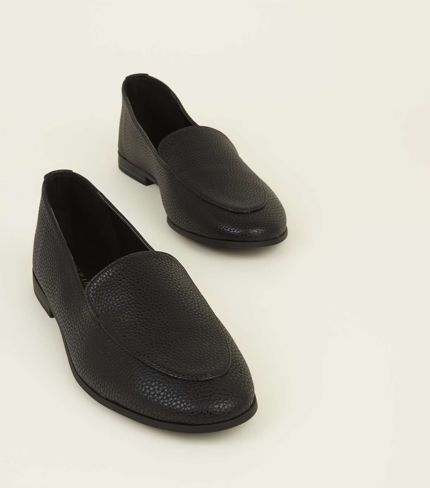 Black Leather-Look Loafers Image 4