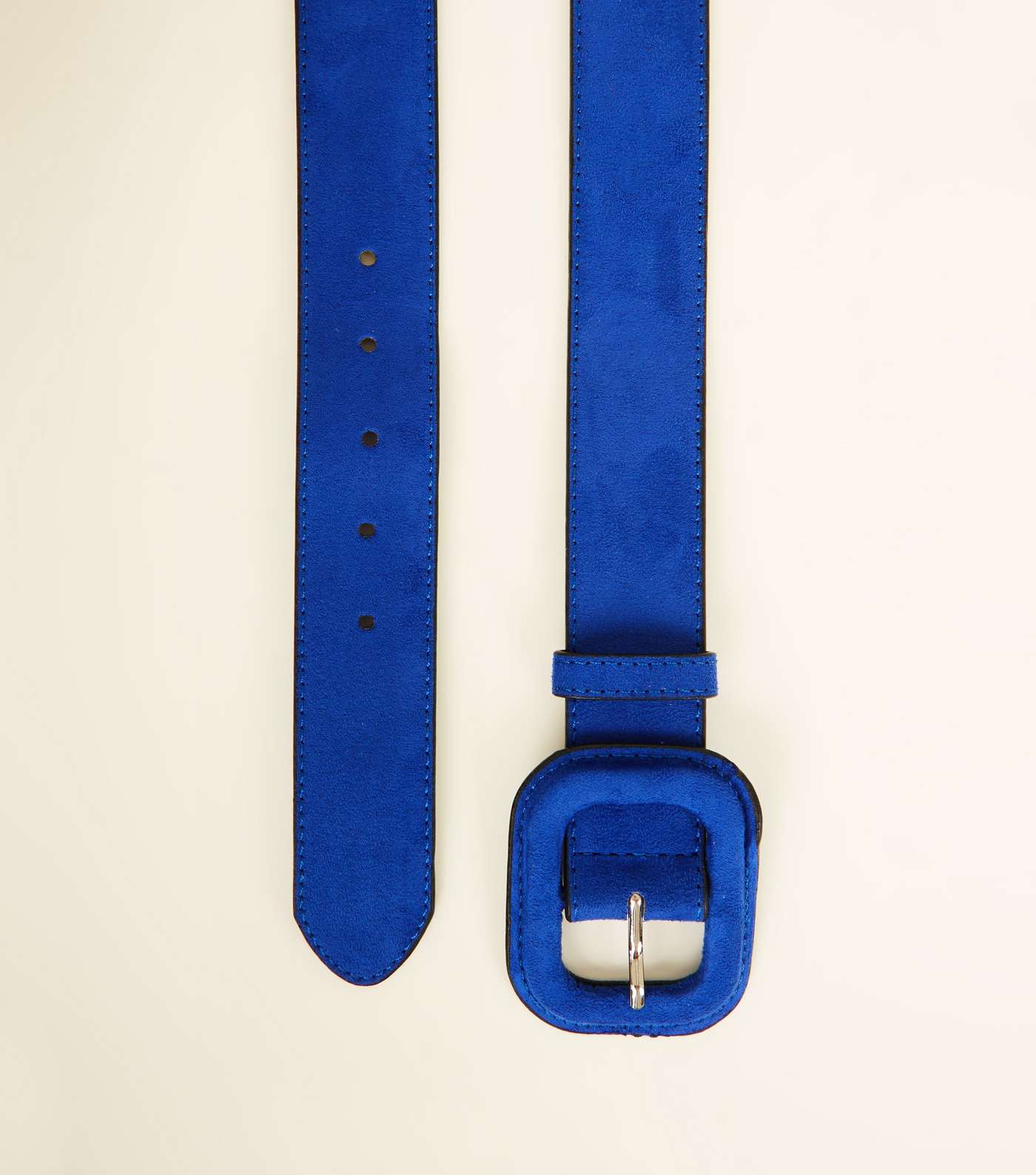 Bright Blue Suedette Covered Buckle Waist Belt Image 3