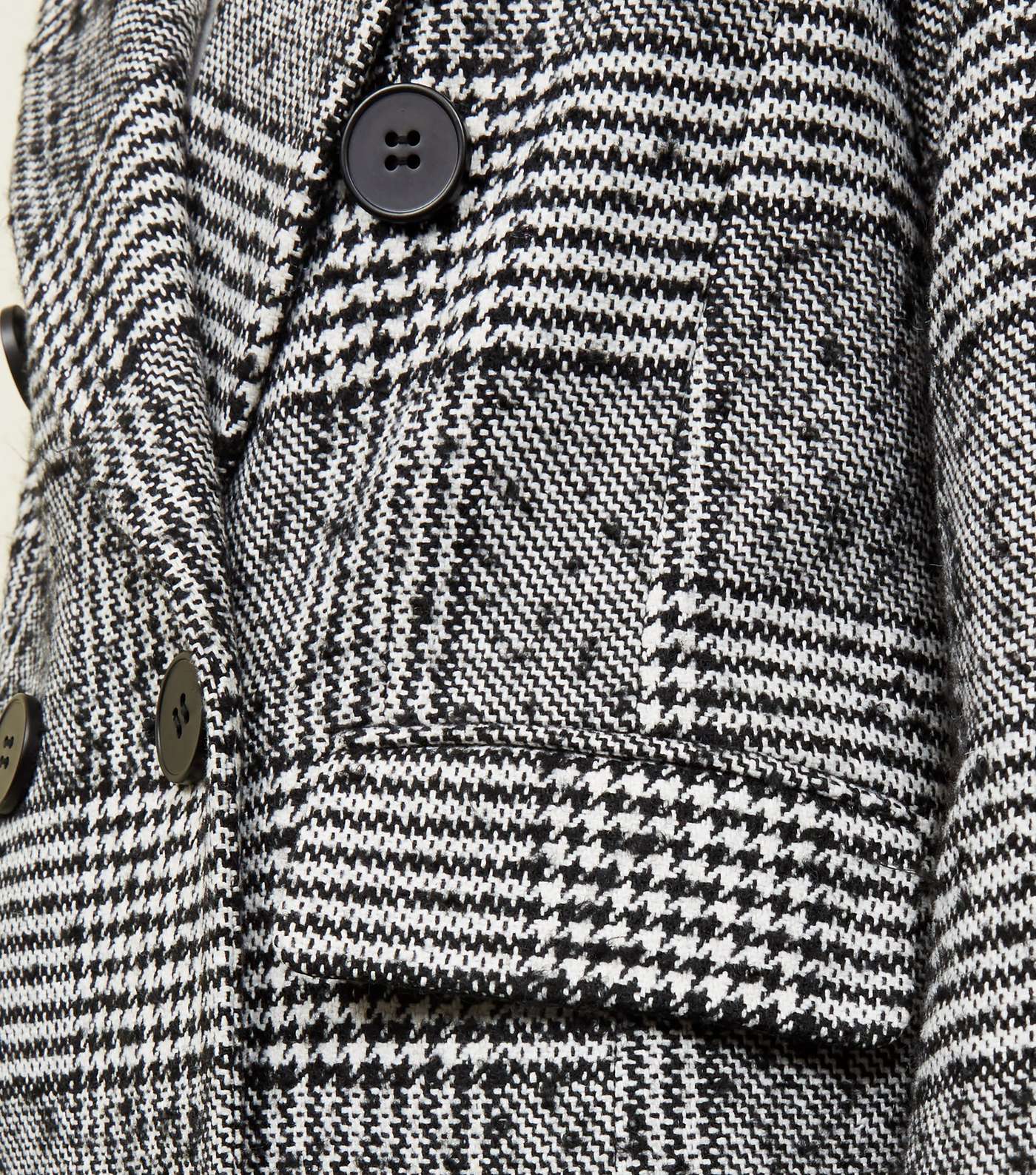 Black Check Double Breasted Coat  Image 5