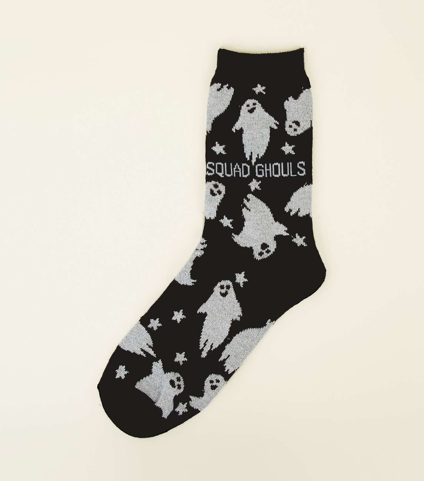 Black Squad Ghouls Glitter Ghost Socks