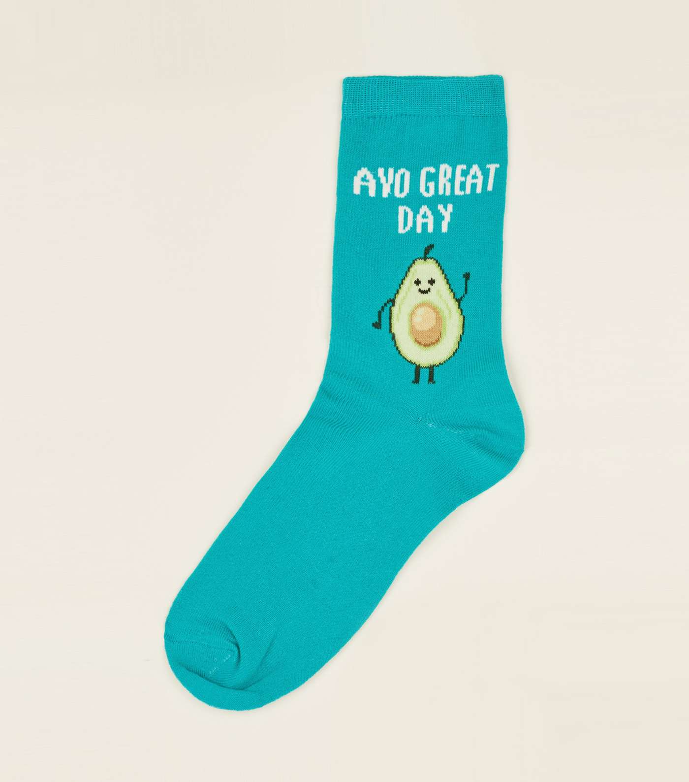 Teal Avo Great Day Slogan Socks