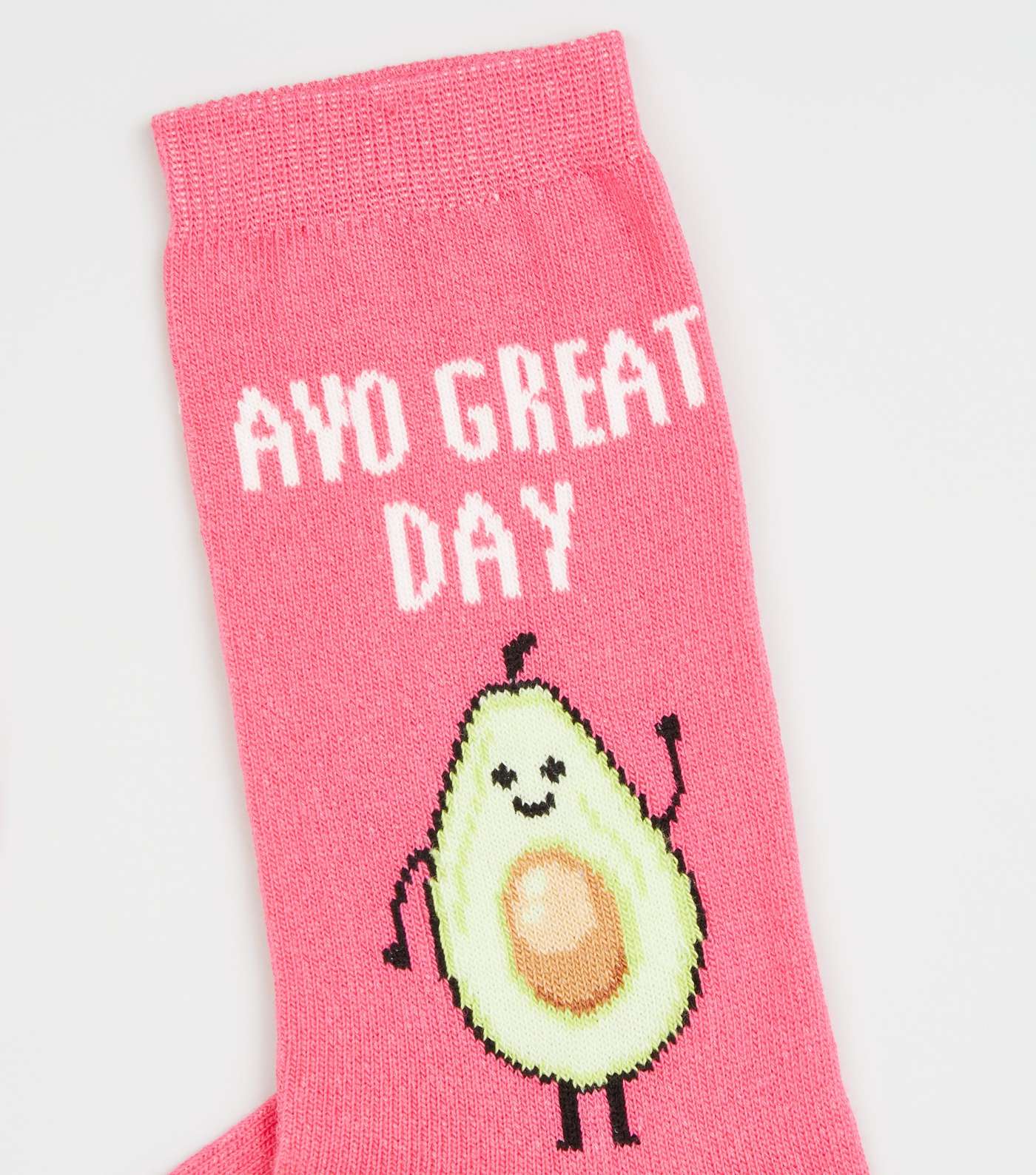 Bright Pink Avocado Slogan Socks  Image 3