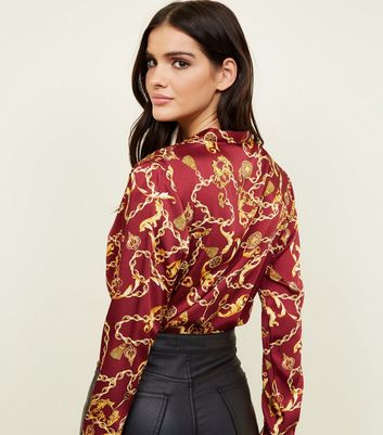 chain print bodysuit