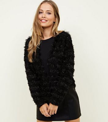black sequin cardigan