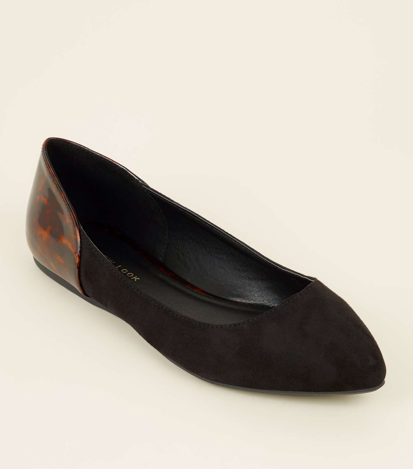 Wide Fit Black and Patent Tortoiseshell Pumps