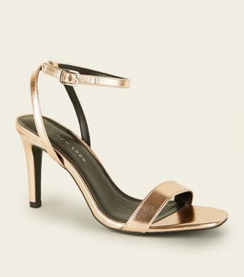 rose gold sandals new look