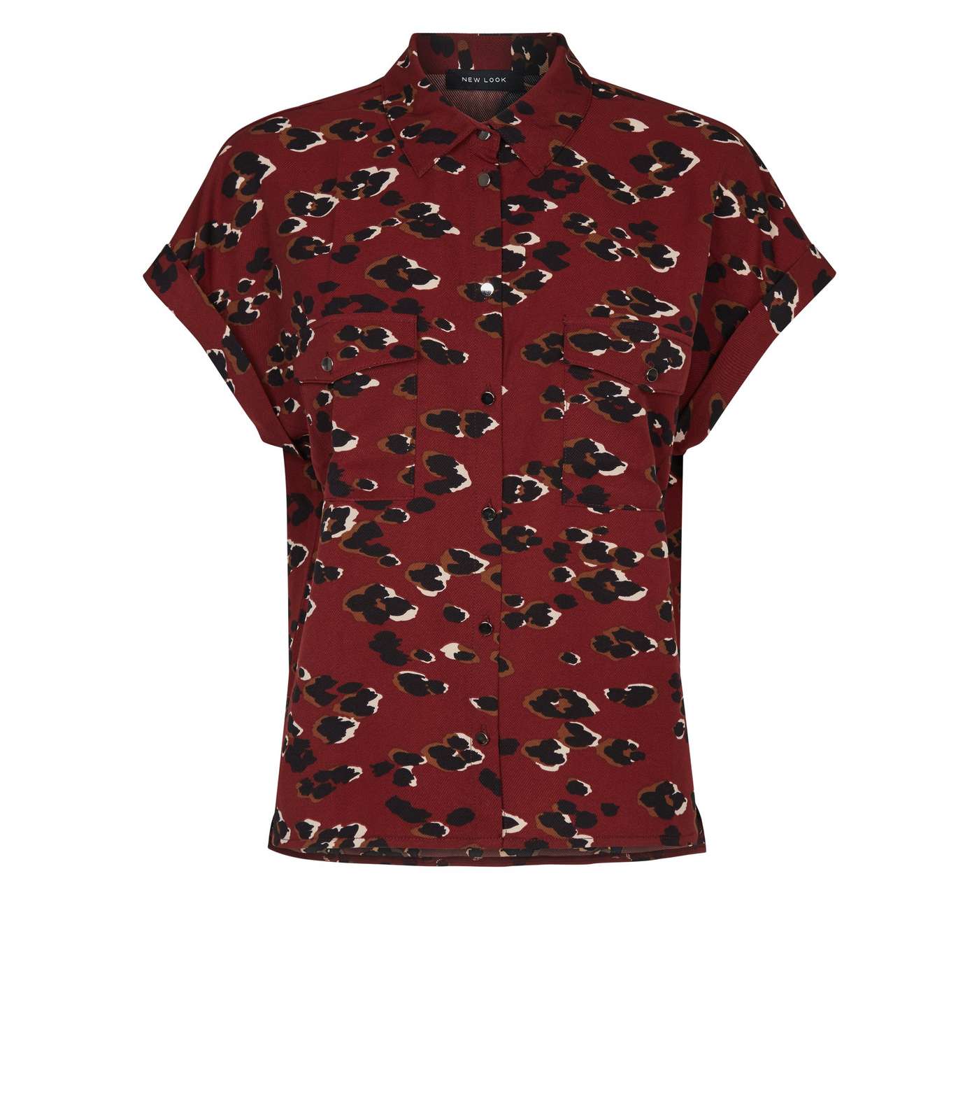 Red Camo Leopard Print Utility Shirt  Image 4