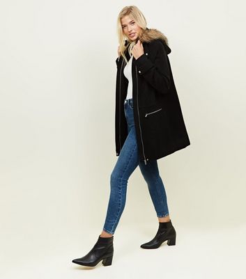 duffle coat femme capuche fourrure