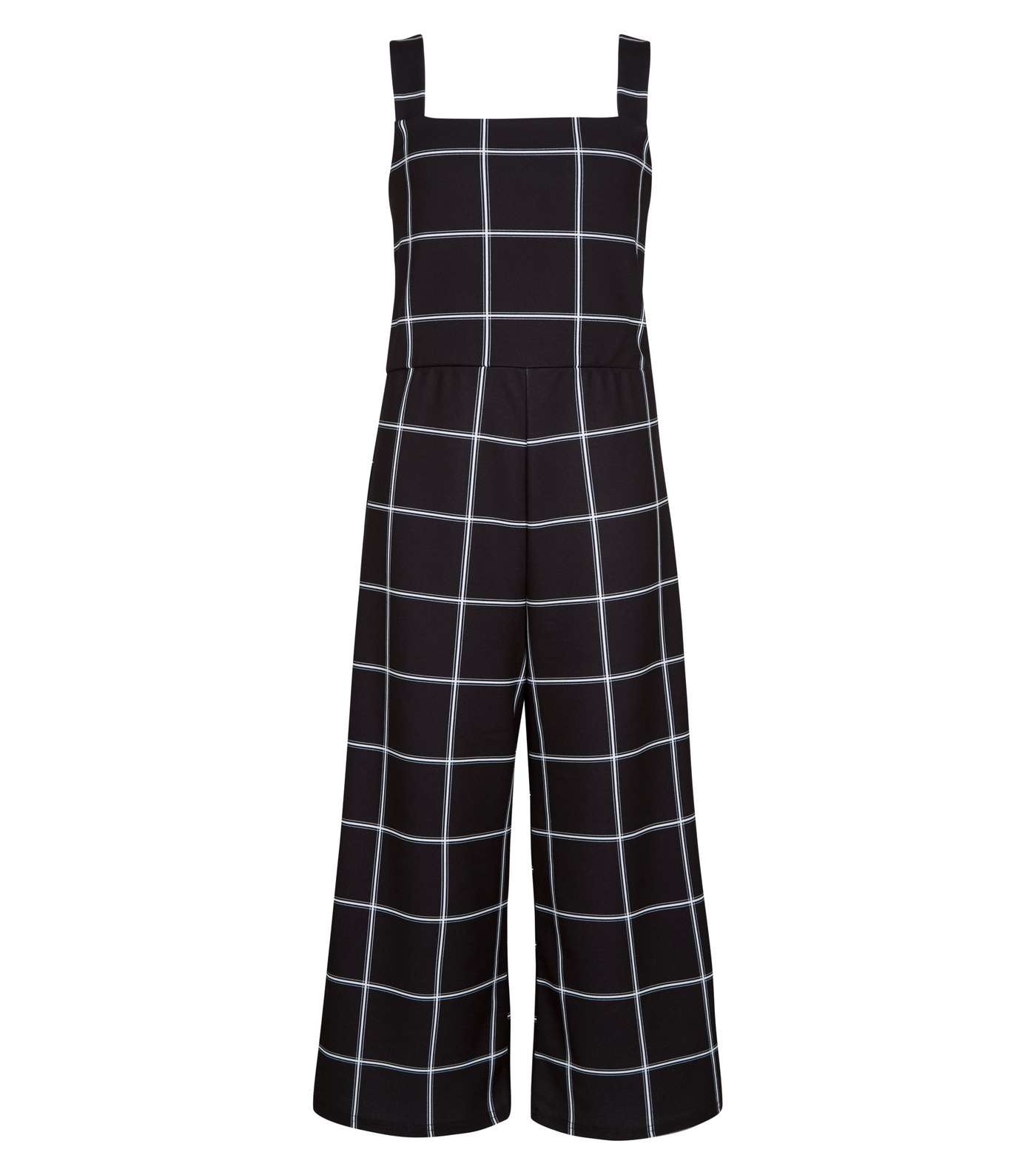Girls Black Grid Check Culotte Jumpsuit  Image 4