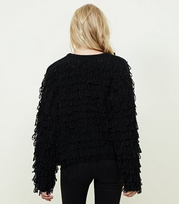 Cardigan 2025 Petite Black Cardigan Sweater Black Loop Knit